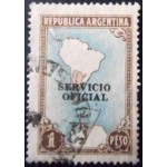 1956 AR 0048 South America Map with Antartict ovpt. 1 D U