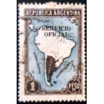 1945 AR 0059 South America Map without borderlines 1 ovpt D U SEV