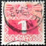 1908 AT 0034 Imperial coat of arms & digit 1 P U sev