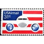 1976 US 1201 Plane Globes & Flags U