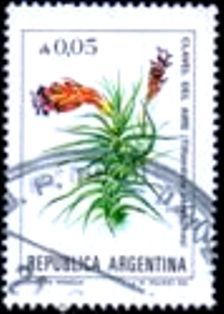 Selo postal da Argentina de 1985 Clavel del Aire