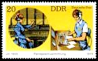 Selo postal da Alemanha Oriental de 1979 Switchboard