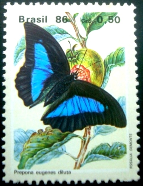 Selo postal do Brasil de 1986 Prepona Eugenes Diluta- C 1514 N