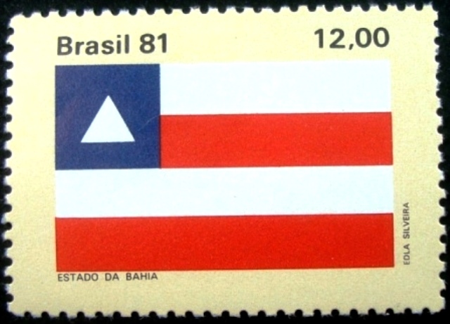 Selo postal do Brasil de 1981 bandeira Bahia N