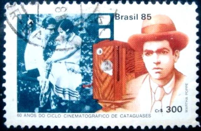 Selo postal do Brasil de 1985 Efígie de H. Mauro