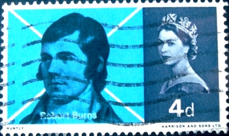 Selo postal do Reino Unido de 1966 Robert Burns