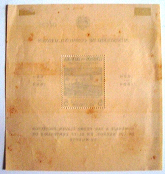 Bloco postal Colombia 1954 San Pedro Claver
