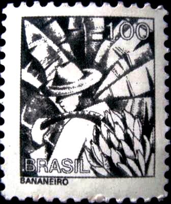 Selo postal do Brasil de 1979 Bananeiro
