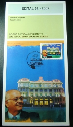 Edital postal do Brasil de 2002 nº 32 Centro Cultural Sergio Mota