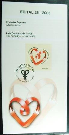 Edital postal do Brasil de 2003 nº 13 Luta Contra o HIV / AIDS