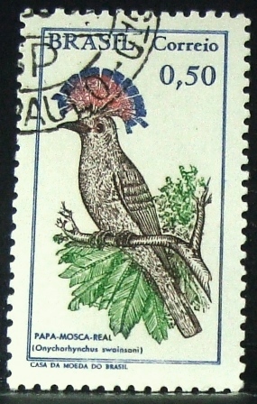 Selo postal do Brasil de 1968 Papa-mosca
