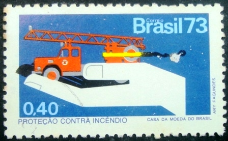 Selo postal do Brasil de 1973 Proteção contra Incêndio - C 803 N
