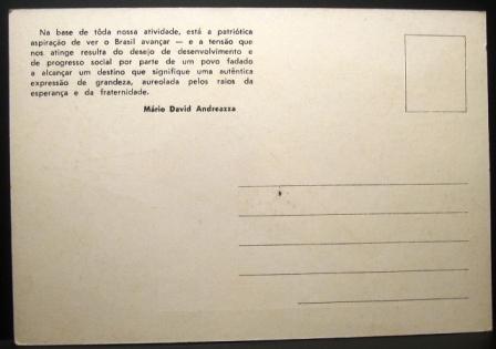 Cartão postal do Brasil de 1960 1ª Semana Nacional dos Transportes