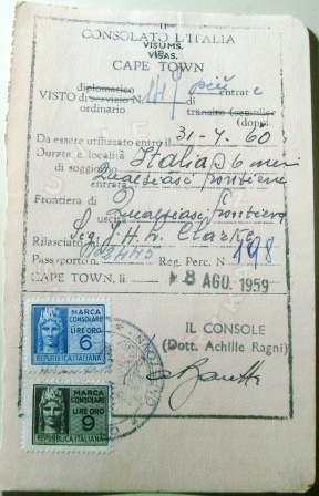 Selo consular da Itália de 1959