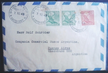 Envelope Não Circulado da Suécia de 1949 STOCKHOLM 49