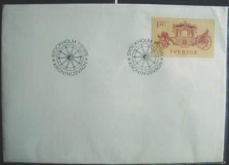 Envelope FDC da Suécia de 1978 Coronation Carriage