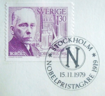 Envelope FDC da Suécia de 1979 Nobel Prize Winners 1919