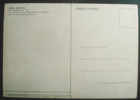 Cartão postal do Brasil Interior da Igreja S. Francisco Assis