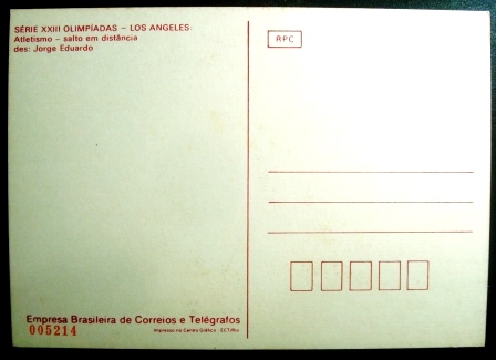 Cartão postal do Brasil de 1984 Salto  em Distância
