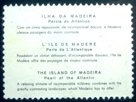 Selo postal de Portugal de 1968 Mountainous landscape on Madeira