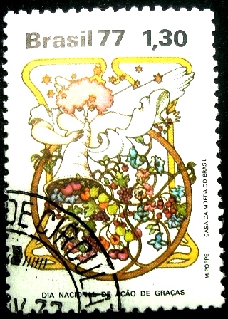 Selo Postal Comemorativo do Brasil de 1977