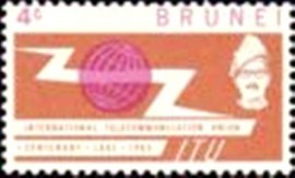 Selo postal do Brunei de 1965 ITU Emblem
