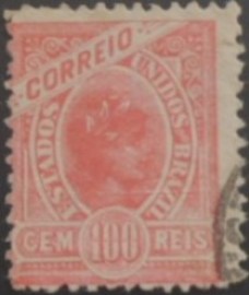 Selo postal do Brasil de 1905 Alegoria da República 100 U