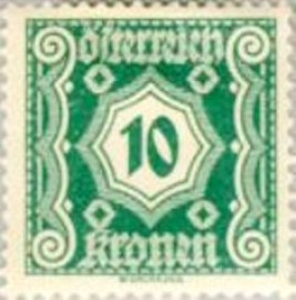 Selo postal da Áustria de 1922 Digit in octogon 10