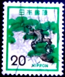 Selo postal do Japão de 1972 Japanese Pine Tree
