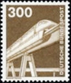 Selo postal da Alemanha de 1982 Maglev Electromagnetic Monorail