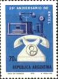 Selo postal da Argentina de 1973 25th ann. of ENTEL