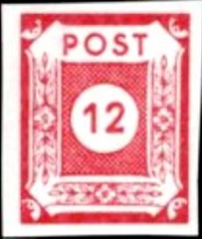 Selo postal da Saxônia de 1945 Standard serie 12