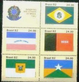 Série comemorativa do Brasil de 1982 Bandeiras dos Estados Brasileiros II