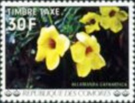 Selo postal de Comores de 1977  Golden Trumpet Flower