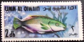 Selo postal de Umm Al Qiwain Parrotfish