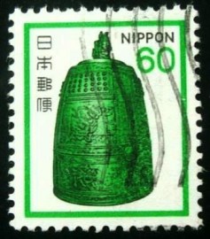 Selo postal Japão 1980 Big bell from Byodo Temple