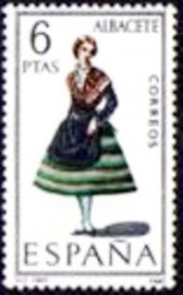 Selo postal da Espanha de 1967 Girl in costume of Albacete