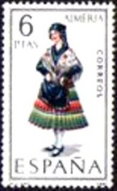 Selo postal da Espanha de 1967 Girl in costume of Almeria
