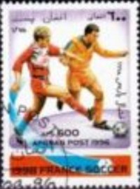 Selo postal do Afeganistão de 1996 Cup France Duel