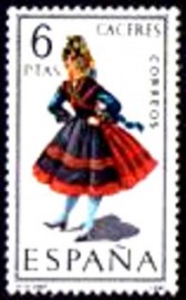 Selo postal da Espanha de 1968 Girl in costume of Caceres