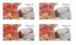 Quadra de selos postais do Brasil de 1991 Pedra Pintada M