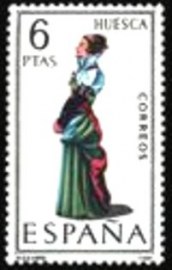 Selo postal da Espanha de 1968 Girl in costume of Huesca