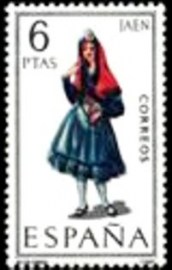 Selo postal da Espanha de 1969 Girl in costume of Jaén