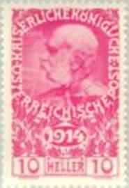 Selo postal da Áustria de 1914 Emperor Franz Joseph