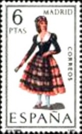 Selo postal da Espanha de 1969 Girl in costume of Madrid