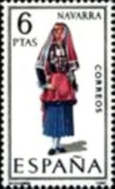 Selo postal da Espanha de 1969 Girl in costume of Navarra