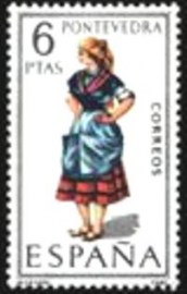 Selo postal da Espanha de 1970 Girl in costume of Pontevedra
