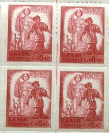 Quadra de selos postais do Brasil de 1945 Glória