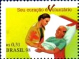 Selo postal do Brasil de 1998 Enfermo