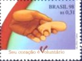 Selo postal do Brasil de 1998 Mãos